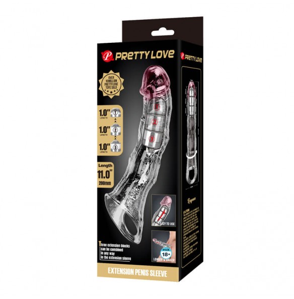 PRETTY LOVE - Ragna Extension Penis Sleeve (Transparent) PRETTY LOVE - Ragna Extension Penis Sleeve (Transparent)